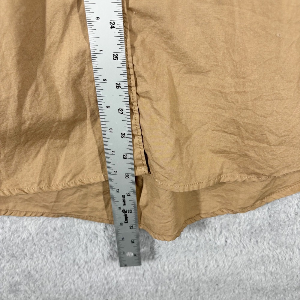 Maeve Anthropologie Bennet Buttondown Shirt Size L Tan Cotton Oversized Long Slv - Picture 3 of 8